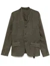 Masnada Collarless Blazer In Green