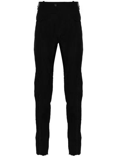 Masnada Contrast-stitching Tapered Trousers In Black
