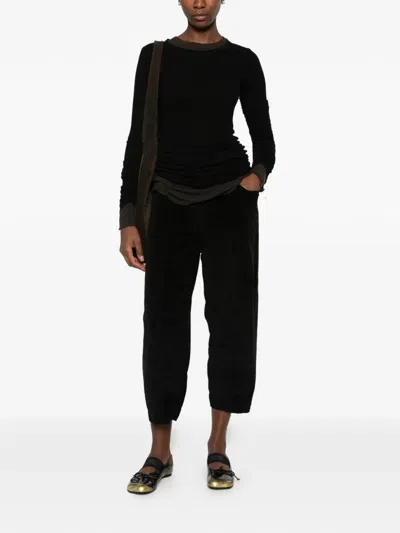 Masnada Corduroy Panelled Trousers In Black