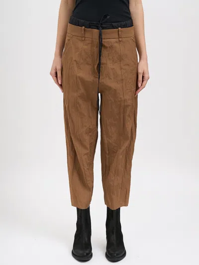 Masnada Cotton And Metal Trousers In Brown