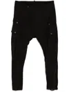 Masnada Cotton Drop-crotch Trousers In 黑色