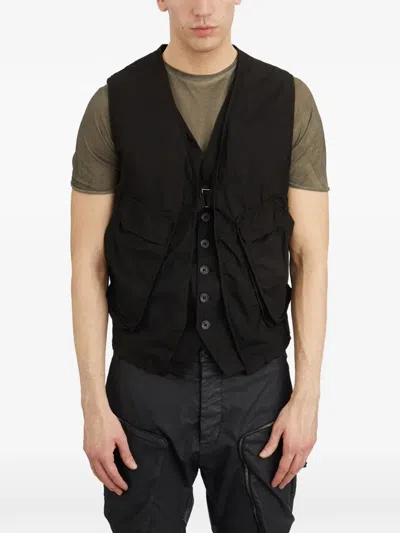 Masnada Double Cotton Vest In Black