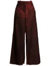 Masnada Distressed Wide-leg Jeans In Red