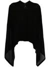 Masnada Draped Hi-lo Blouse In Black