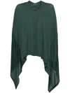 Masnada Draped Hi-lo Blouse In Green