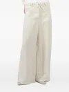 Masnada Drawstring Frayed Palazzo Pants In Neutral
