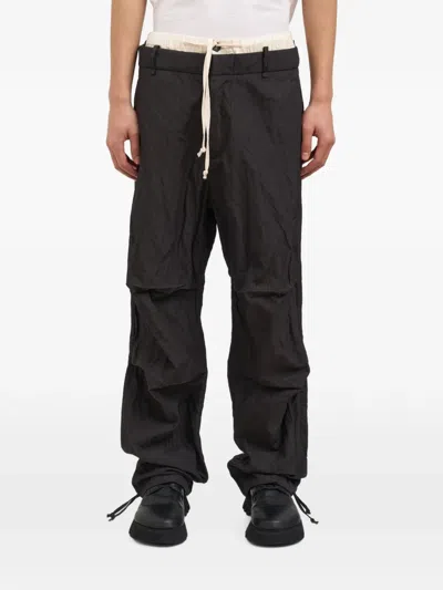 Masnada Drawstring Layered Trousers In Black