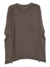 Masnada Elbow-detail Side-split Sweater In Brown