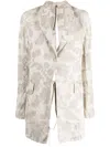 Masnada Embroidered-flower Blazer In Nude
