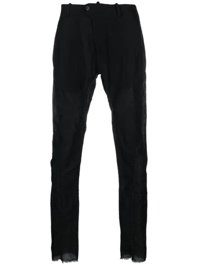 Masnada Exposed-seam Tapered-leg Trousers In Black
