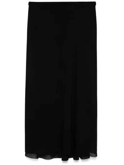 Masnada Flared Midi Skirt In Black