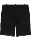 Masnada Frayed Cotton Shorts In Black