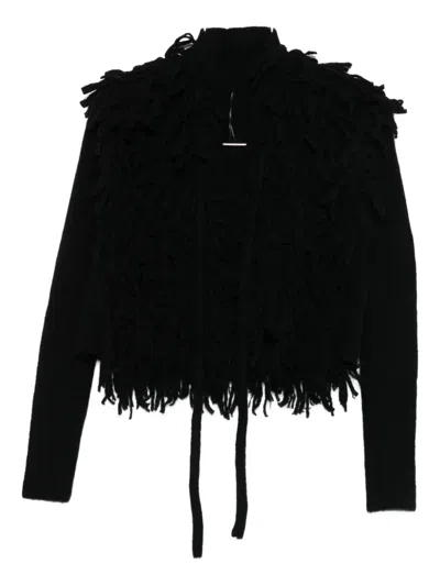 Masnada Fringed Cardigan In Black
