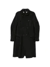 Masnada Herringbone Double-breasted Coat In Black