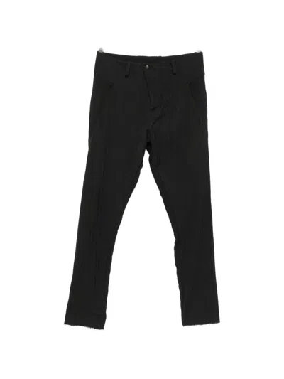 Masnada Herringbone-pattern Belt-loop Trousers In Black