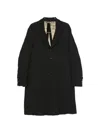 Masnada Herringbone-pattern Buttoned Coat In Black