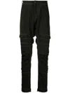 Masnada Ripped-detailing Cotton Drop-crotch Trousers In Green