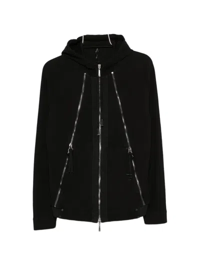Masnada Long-sleeve Zip-fastening Hoodie In Black