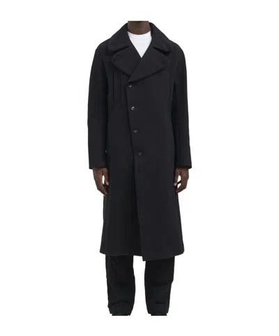 Masnada Long-sleeved Coat In Black