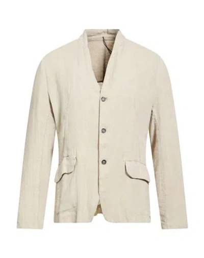 Masnada Man Blazer Beige Size 36 Ramie In Neutral