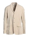 Masnada Man Blazer Beige Size 44 Cotton, Linen, Metal In Beige