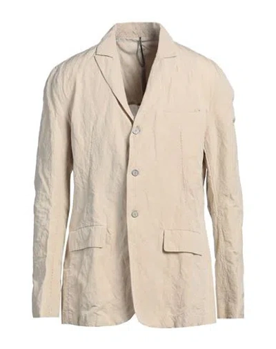 Masnada Man Blazer Beige Size 44 Cotton, Linen, Metal