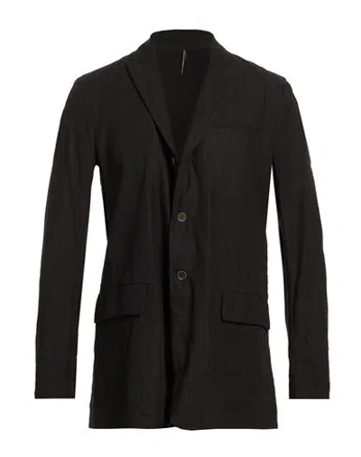 Masnada Man Blazer Black Size 44 Cotton, Linen, Paper Yarn