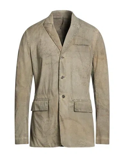Masnada Man Blazer Khaki Size 44 Cotton, Elastane In Green