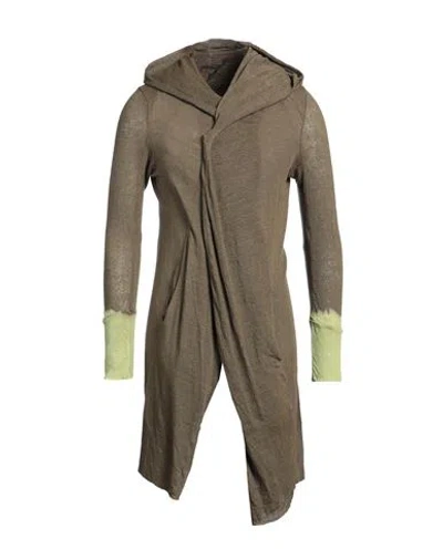 Masnada Man Cardigan Military Green Size 40 Linen, Elastane