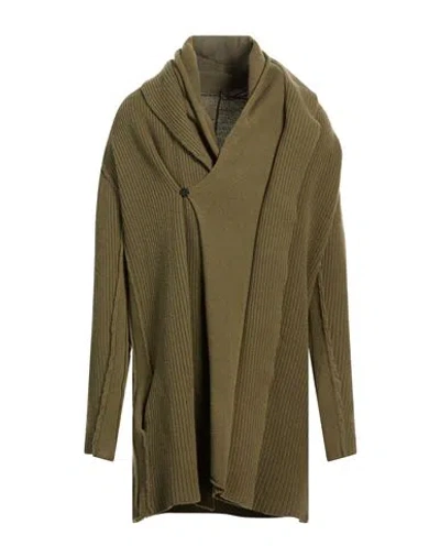 Masnada Man Cardigan Military Green Size M Wool