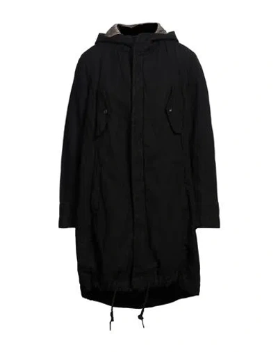 Masnada Man Coat Black Size 40 Cotton, Wool, Metal