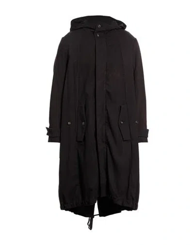 Masnada Man Coat Black Size 42 Wool, Elastane In Blue