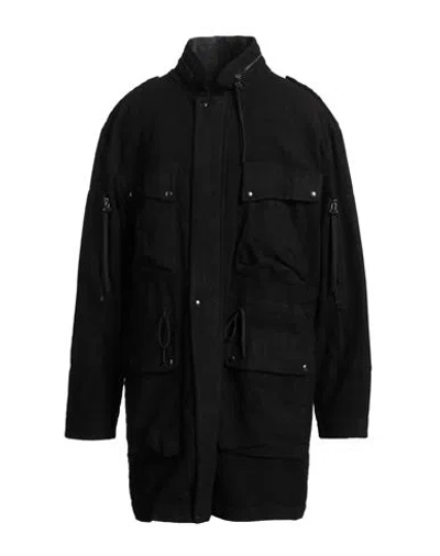 Masnada Man Coat Black Size 44 Cotton, Elastane