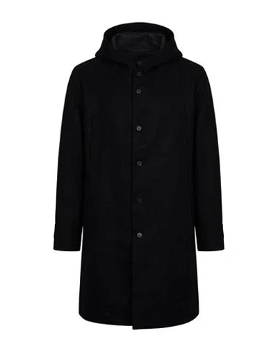 Masnada Man Coat Black Size 44 Cotton, Wool, Polyamide