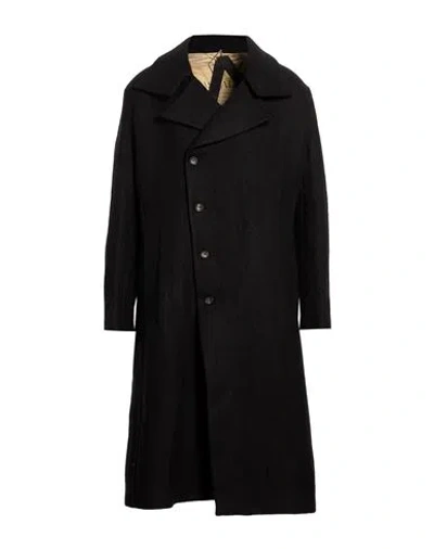 Masnada Man Coat Black Size 44 Hemp, Wool