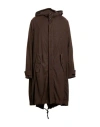 Masnada Man Coat Dark Brown Size 40 Wool, Elastane