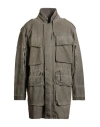 Masnada Man Coat Khaki Size 40 Cotton, Elastane In Green