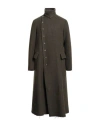 Masnada Man Coat Military Green Size 42 Wool, Polyamide In Green