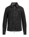 Masnada Man Denim Outerwear Black Size 40 Cotton, Elastane