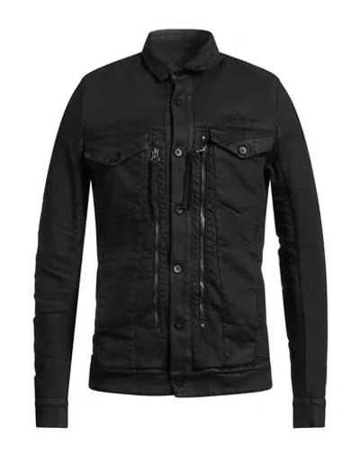 Masnada Man Denim Outerwear Black Size 42 Cotton, Elastane