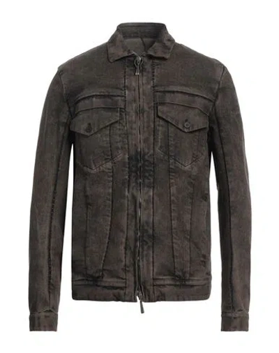 Masnada Man Denim Outerwear Dark Brown Size 40 Cotton, Elastane