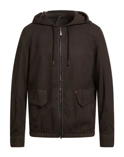 Masnada Man Jacket Dark Brown Size 38 Wool, Elastane