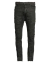 Masnada Man Jeans Dark Green Size 38 Cotton, Elastane In Black