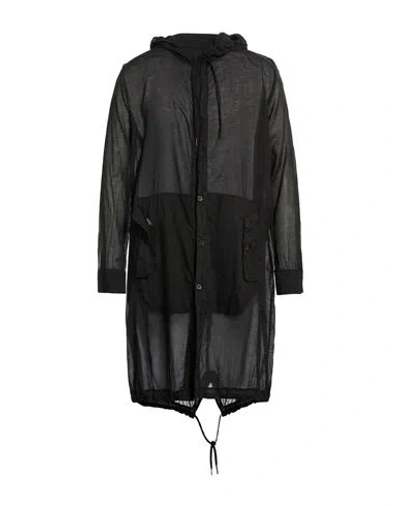 Masnada Man Overcoat & Trench Coat Black Size 40 Cotton