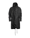 Masnada Man Overcoat & Trench Coat Black Size 40 Cotton, Elastane