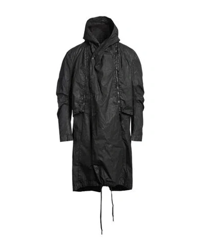 Masnada Man Overcoat & Trench Coat Black Size 40 Cotton, Elastane