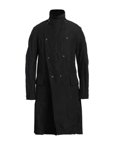 Masnada Man Overcoat & Trench Coat Black Size 38 Cotton, Linen, Metal