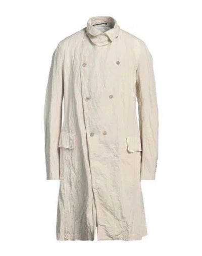Masnada Man Overcoat & Trench Coat Ivory Size 40 Cotton, Linen, Metal In White