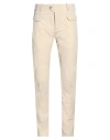 Masnada Man Pants Beige Size 34 Cotton, Linen, Metal