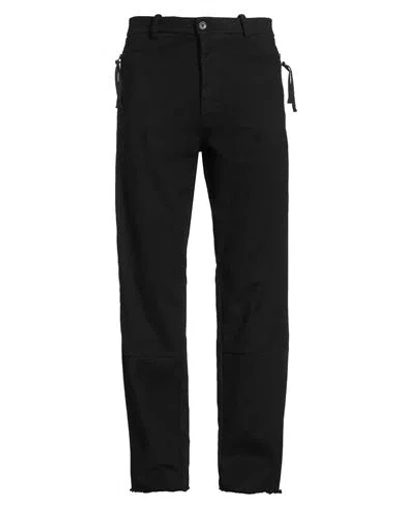 Masnada Man Pants Black Size 34 Cotton, Elastane In Multi